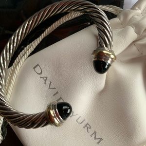 DAVID YURMAN Cable Classics Bracelet Onyx Sterling Silver & 14k Gold